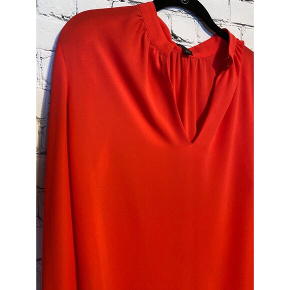 Ann Taylor Women's Coral Keyhole Neck Long Sleeve Blouse with Wrist Ties Size M - Picture 3 of 12